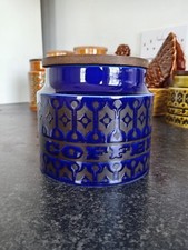 Hornsea Heirloom Midnight Blue Small Coffee Jar Vintage MCM 1960s Mid Century