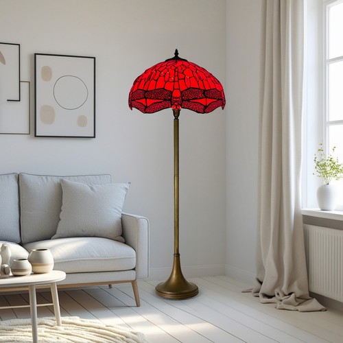 Red floor lamp tiffany style - floor,