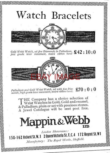 Ww1 advert for mappin - for, webb