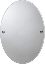 Croydex Worcester Oval Tilting Vanity Mirror 45x32cm Flexi-Fix Chrome Bathroom