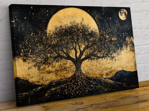 Tree life gold moon - of,