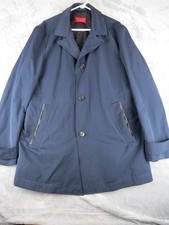 Hugo Boss Jacket Mens 44R Navy Blue Coat Trench Modern Classic Outerwear 54
