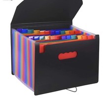 A4 File Organizer 24 Pockets Expandable Portable Accordion Document Organiser