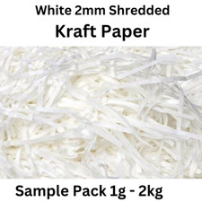 Shredded Paper White Coloured Kraft  Wrapping Easter Hampers Gift Boxes Wrap 
