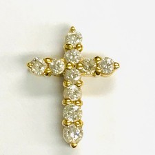 K18 Gold Diamond Cross Pendant 0.30ct Top 10PD0.30ct Used