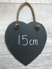 Handmade Slate Hanging Heart Chalkboard Blackboard Shabby Chic Weddings 15cm