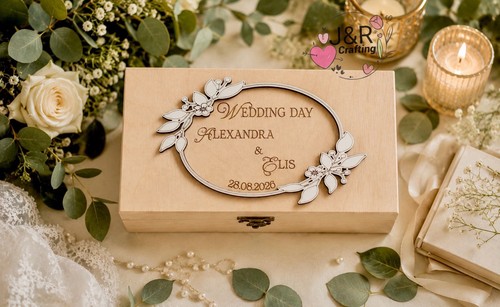Personalised wedding money box - wedding,