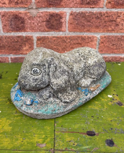 Vintage concrete rabbit garden - concrete,