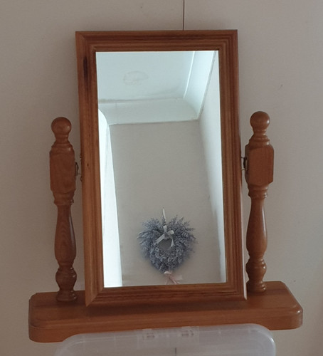 Wooden table top mirror - table,