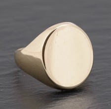 Large 9ct Solid Yellow Gold Mens Signet Ring Vintage Hallmarked 1972