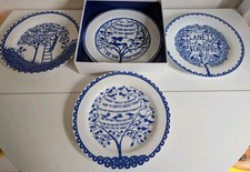 Rob Ryan 2010 Ltd Edition Four Seasons Plate Set 4 Blue & White Wild & Wolf Box