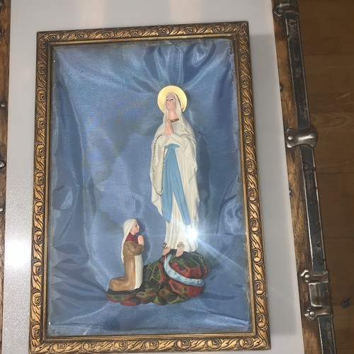 Framed religious figurine - religious,