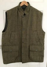 Mens Tweed Gilet Royal Acropole Country Wear Green Wool Hunting Shooting XL 