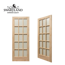 Traditional 15 Lite Knotty Solid Pine Obscure Glazed Internal Doors