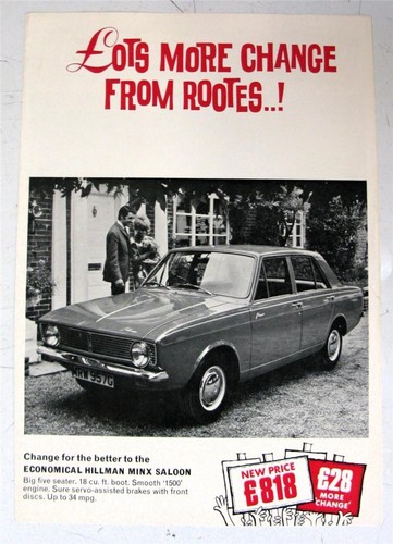 Rootes range car - rootes, sales