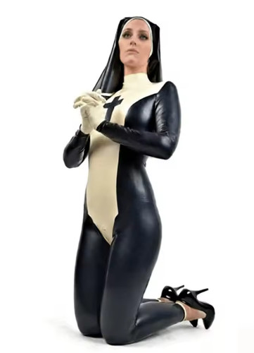 Womens latex rubber nun - womens,