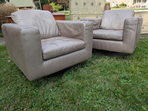Sale pair leather - of, swivel