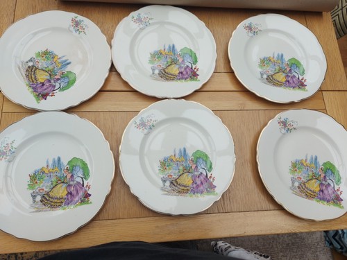 Six vintage dinner - six, plates
