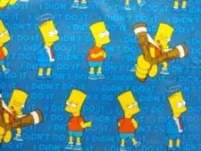 simpsons bart fun fabric print
