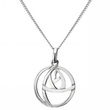 New Rennie Mackintosh Silver Open Rose Round Pendant Jewellery