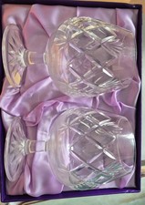 Vintage Edinburgh International Hand Cut Lead Crystal Brandy Glasses – Pair