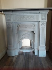 Vintage Cast Iron Fireplace Insert – “Scotia” Ornate Victorian Style – Painted G