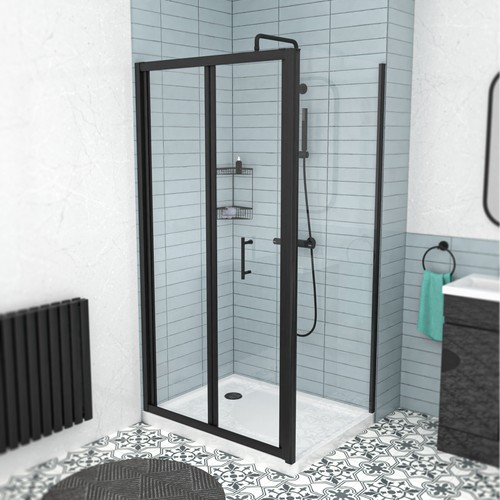 Nes home black 1000mm - 1000mm, bi-fold