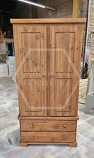 HANDMADE BALTIC SOLID PINE GENTS WARDROBE IN OLD ANTIQUE WAX (NOT FLATPACKED)
