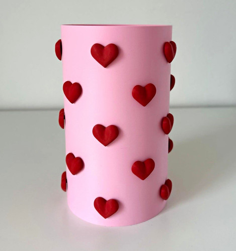Pink red cylinder vase - pink,