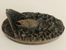 David Hughes Fishing Sculpture. Signed 