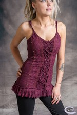 CORSET FRONT TOP Dress Strappy Petite Frilly Pixie Hippy Psytrance Festival Goa