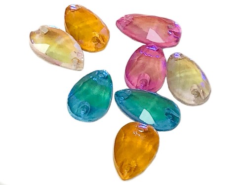Cut glass teardrop eimass - glass, teardrop,
