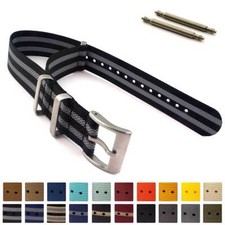 Ribbed nylon nato watch strap - ribbed,