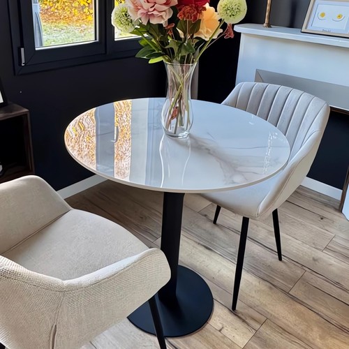 Heavy round tulip dining table - round,