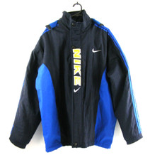 NIKE Men's Jacket Vintage 1990's Size M 90's Baggy Fit Fleece Lining Hood