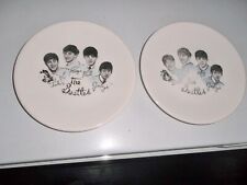 THE BEATLES ORIGINAL WASHINGTON POTTERY HANLEY ENGLAND WHITE BLUE PLATES TWO OFF