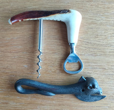 VINTAGE HORN CORKSCREW/BOTTLE