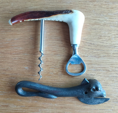 Horn corkscrew bottle - corkscrew/bottle, &