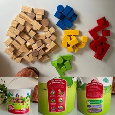 Chad Valley PlaySmart Wooden Block Set Complete 80 Building Blocks