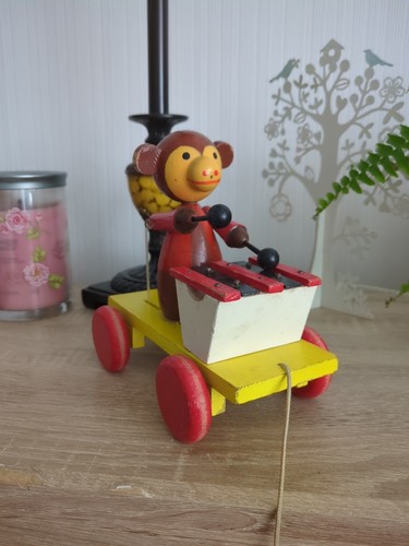 Vintage wooden monkey - vintage,
