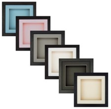 3D 5"x5"-20"x20" Flat Black Wood Picture Deep Box Frame for Medal Cast Display