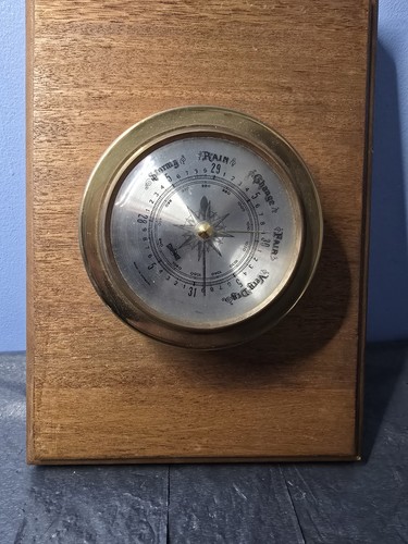 Vintage brass solid barometer - vintage,