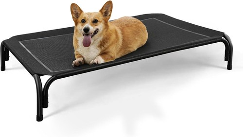Raised dog bed dark - bed, grey