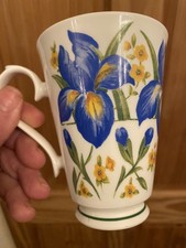 Roy Kirkham 1996 CAMELOT Blue Iris Buttercups cup bone china England