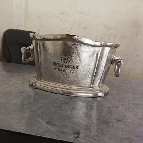 Silver wine cooler - wine, bollinger