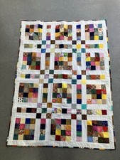 Handmade Patchwork Quilt Throw Blanket Comforter Made With Vintage Fabrics