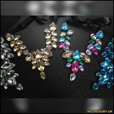 Crystal Rhinestone Necklace | Vintage Statement Glam Sparkly Choker Jewellery