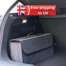 Car Boot Organiser Felt Storage Box Non-Slip Foldable Trunk Bag Grey UK Stock