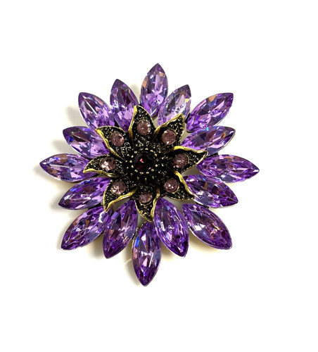 Large purple crystal flower - purple,