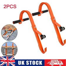 Ladder Roof Hook Stabilizer 2 Pack with Wheel Rubber Grip T-Bar Steel UK STOCK